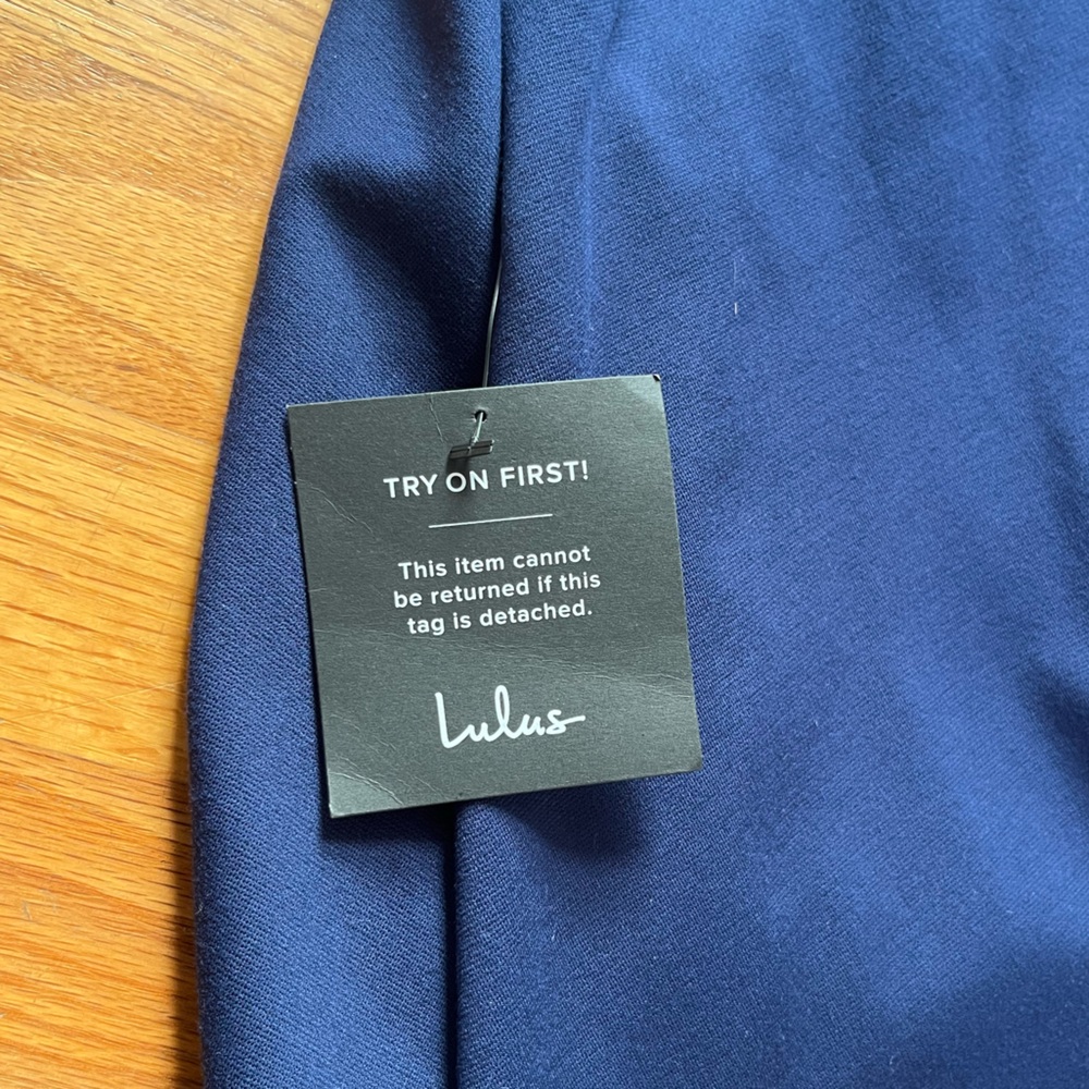 NWT Lulus Forever Crush Navy Blue Strappy Sleeveless Skater Dress - Picture 8 of 10